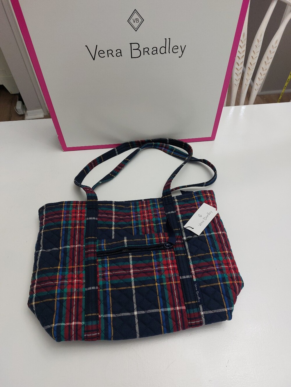 Vera Bradley Small Vera Tote Tartan Plaid NWT